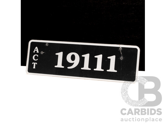 ACT 5-Digit Number Plate - 19111