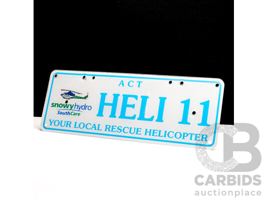 ACT 6 Character Number Plate - HELI 11