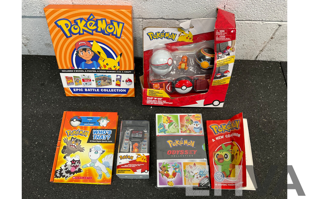 POKEMON Assorted Kids Toys, Books and Colectables - Lot of 6