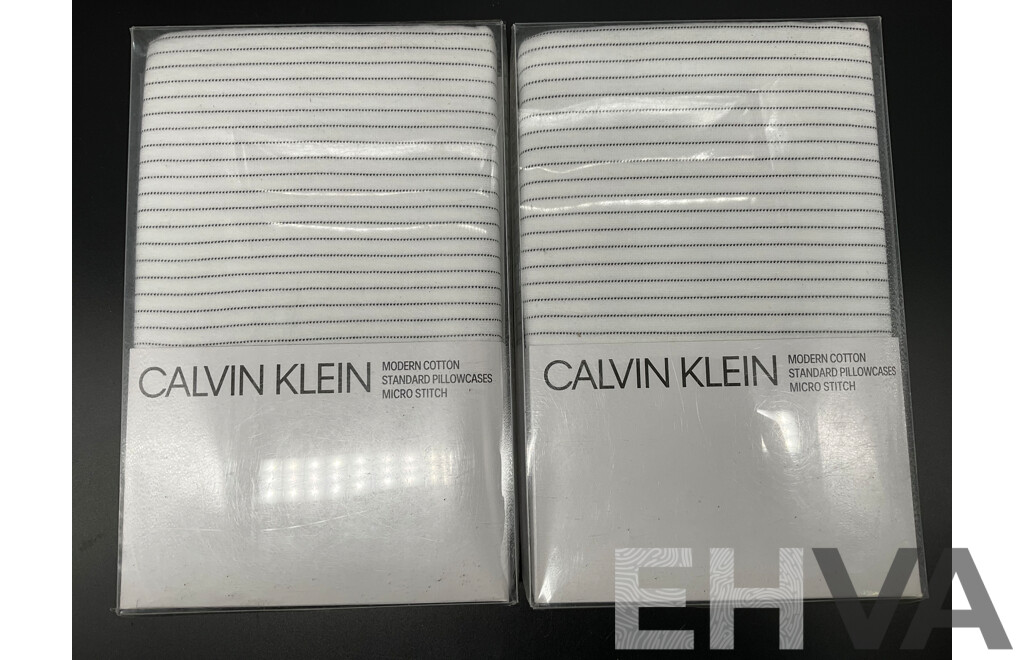 CALVIN KLEIN Standard Pillowcases - ORP $179 - Lot of 2