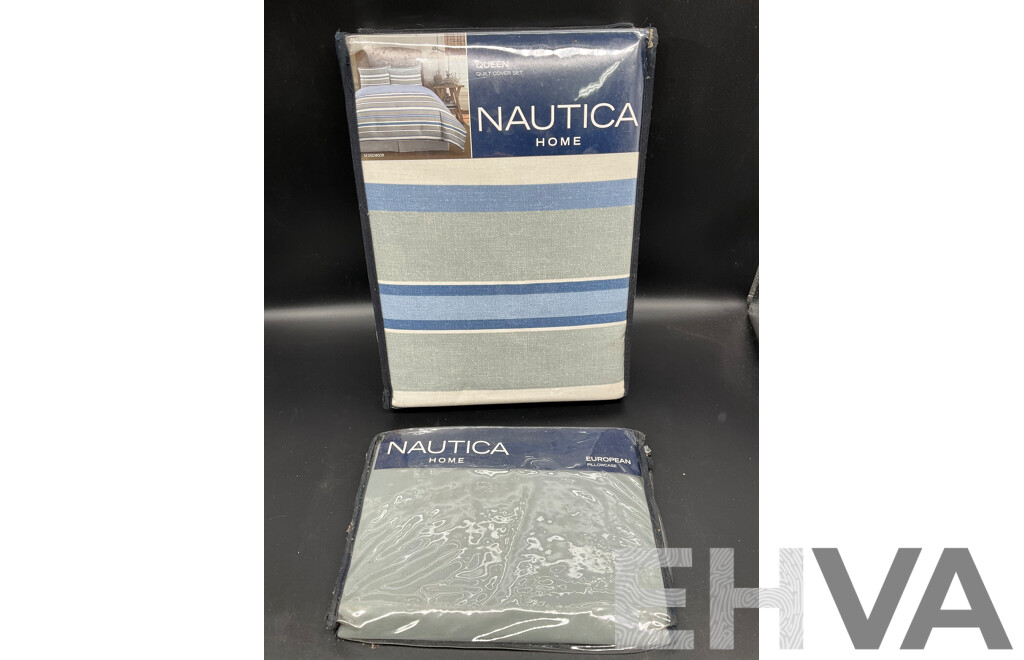NAUTICA Home Queen Quilt Cover Set and European Pillowcase - ORP $210