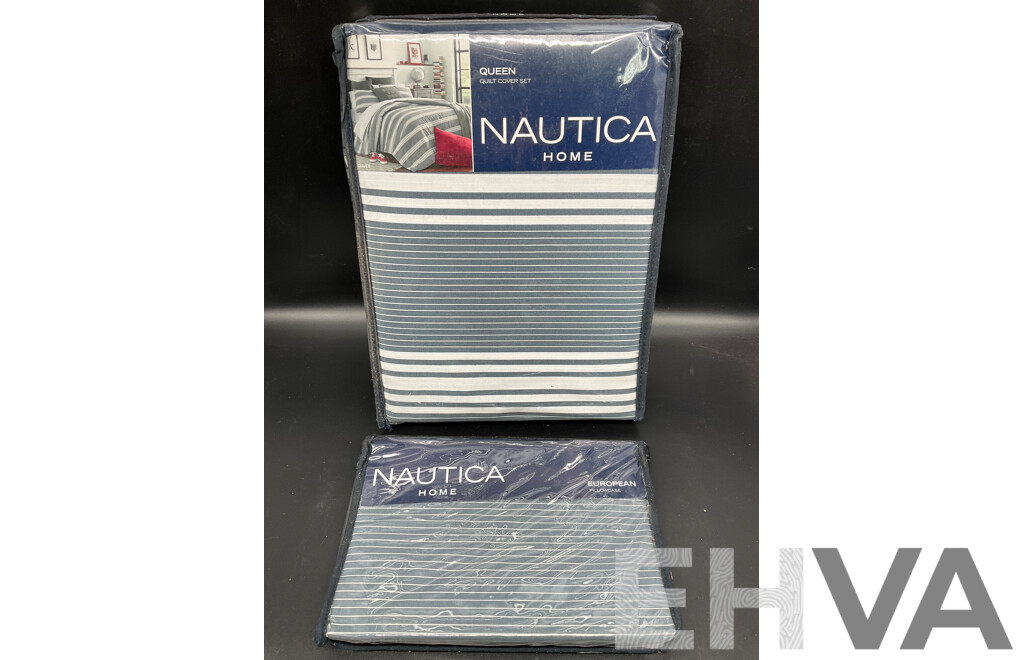 NAUTICA Home Queen Quilt Cover Set and European Pillowcase - ORP $210