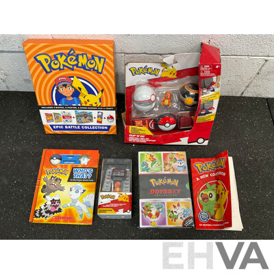 POKEMON Assorted Kids Toys, Books and Colectables - Lot of 6