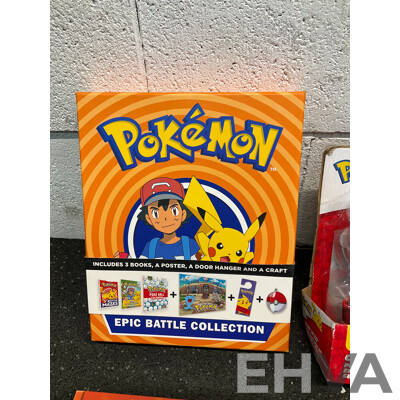 POKEMON Assorted Kids Toys, Books and Colectables - Lot of 6