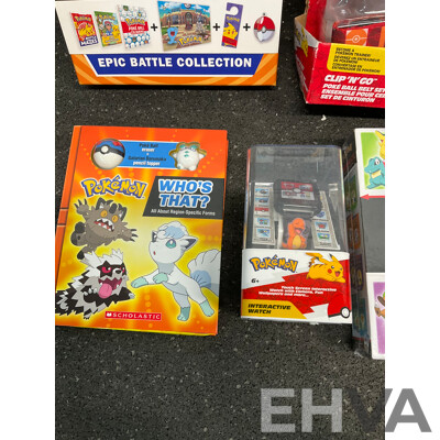 POKEMON Assorted Kids Toys, Books and Colectables - Lot of 6