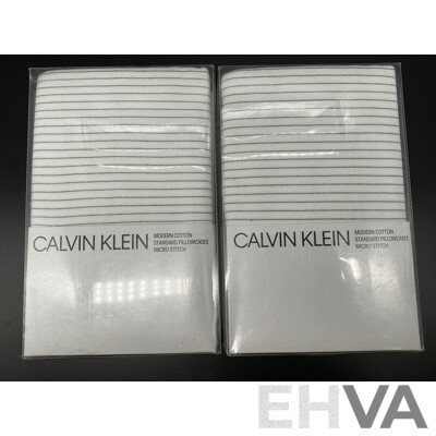 CALVIN KLEIN Standard Pillowcases - ORP $179 - Lot of 2