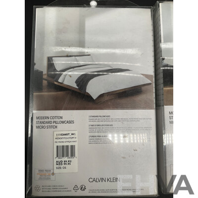 CALVIN KLEIN Standard Pillowcases - ORP $179 - Lot of 2
