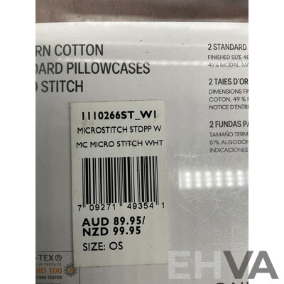 CALVIN KLEIN Standard Pillowcases - ORP $179 - Lot of 2
