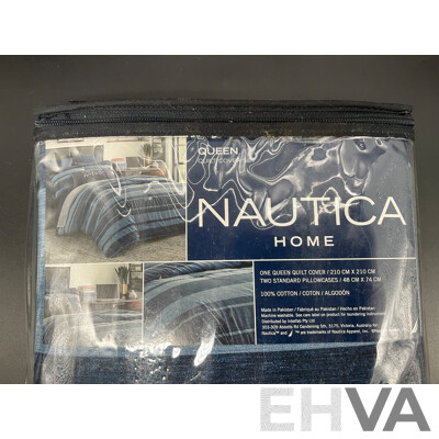 NAUTICA Home Queen Quilt Cover Set - ORP $160