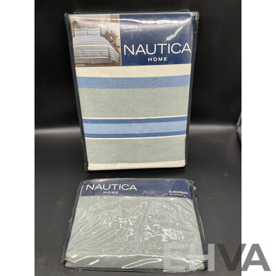 NAUTICA Home Queen Quilt Cover Set and European Pillowcase - ORP $210