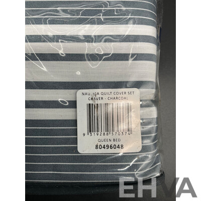 NAUTICA Home Queen Quilt Cover Set and European Pillowcase - ORP $210