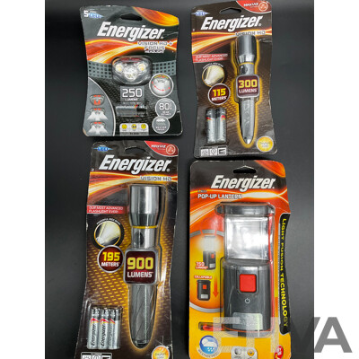 ENERGIZER Assorted Flashlights, Headlight and Lantern - Lot of 4