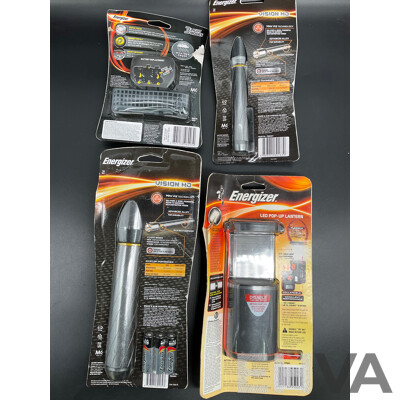ENERGIZER Assorted Flashlights, Headlight and Lantern - Lot of 4