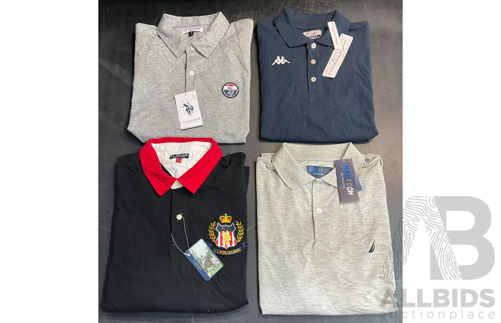 NAUTICA, U.S. POLO ASSN., KAPPA Men's T-Shirts Size L - Lot of 4