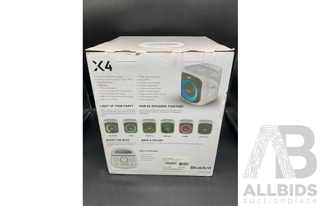 BLUE ANT X4 Portable 50 Watt Bluetooth Party Speaker - ORP $319.95