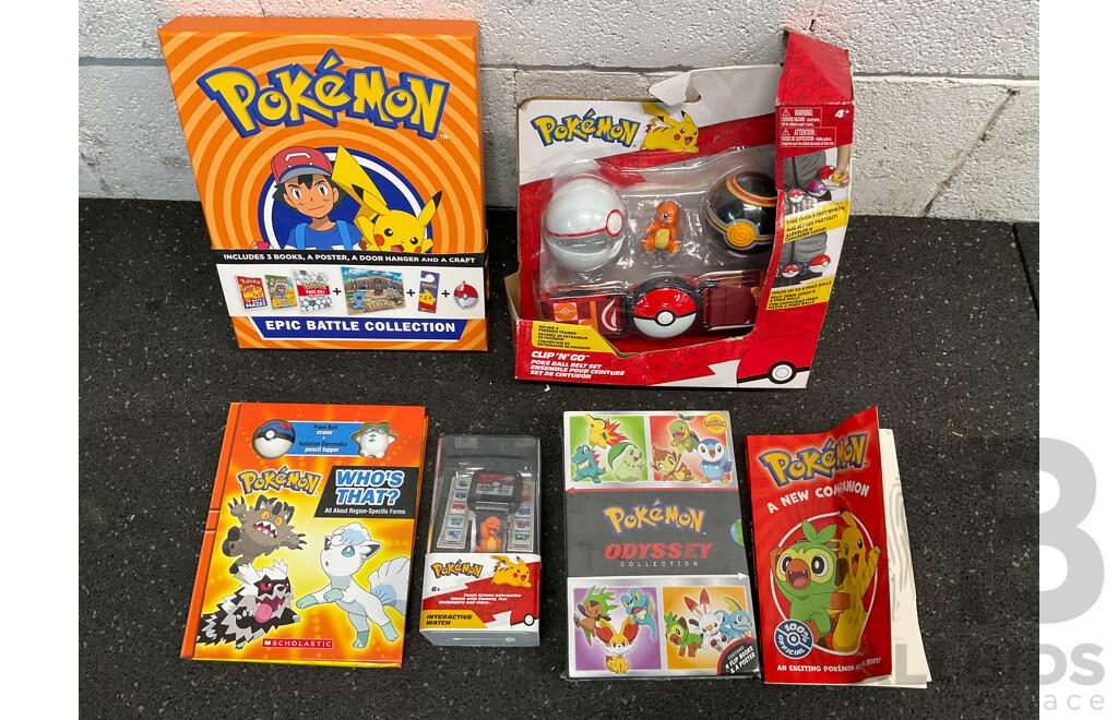 POKEMON Assorted Kids Toys, Books and Colectables - Lot of 6