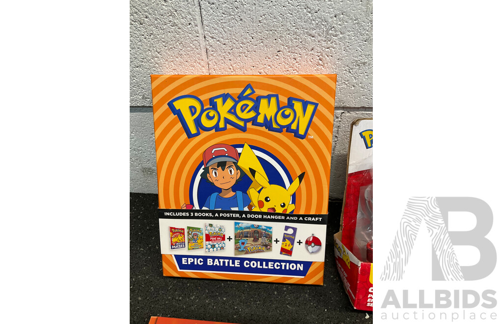 POKEMON Assorted Kids Toys, Books and Colectables - Lot of 6