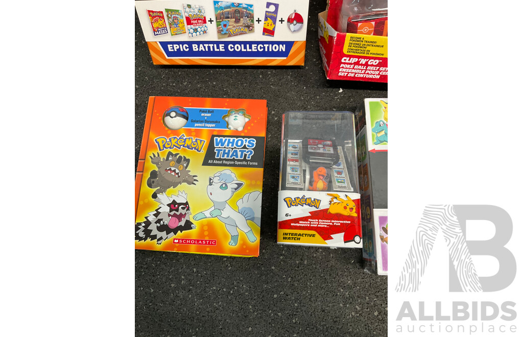 POKEMON Assorted Kids Toys, Books and Colectables - Lot of 6