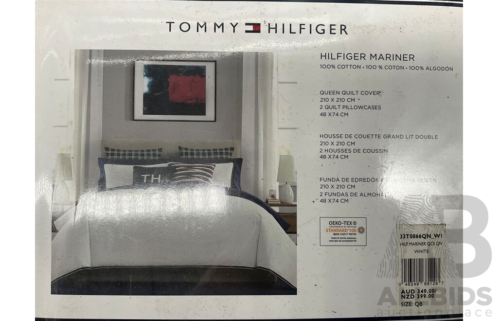 TOMMY HILFIGER Queen Quilt Cover Set - ORP $349