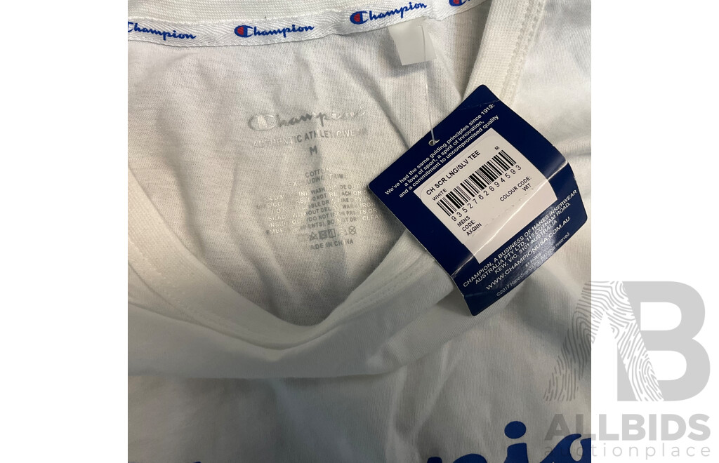 NAUTICA, LACOSTE, U.S POLO Polo Shirts & Champion Long Tee & Villains of Virtue T-Shirt - Size M - Lot of 5