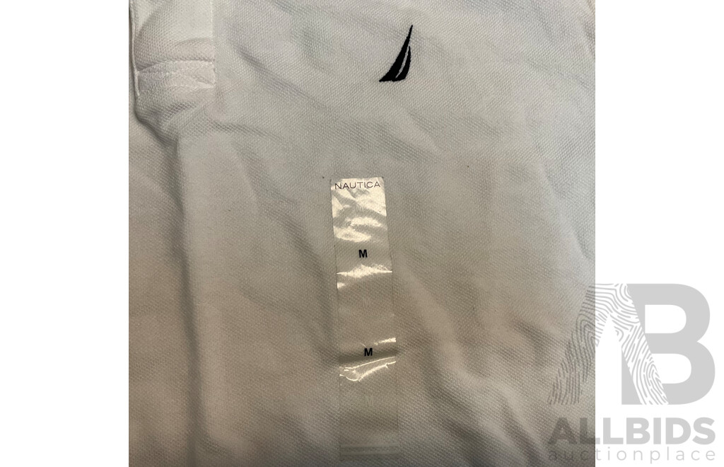 NAUTICA, LACOSTE, U.S POLO Polo Shirts & Champion Long Tee & Villains of Virtue T-Shirt - Size M - Lot of 5