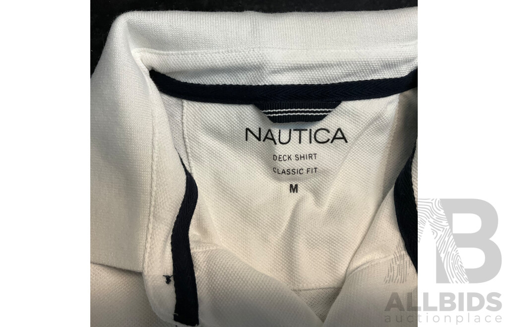 NAUTICA, LACOSTE, U.S POLO Polo Shirts & Champion Long Tee & Villains of Virtue T-Shirt - Size M - Lot of 5