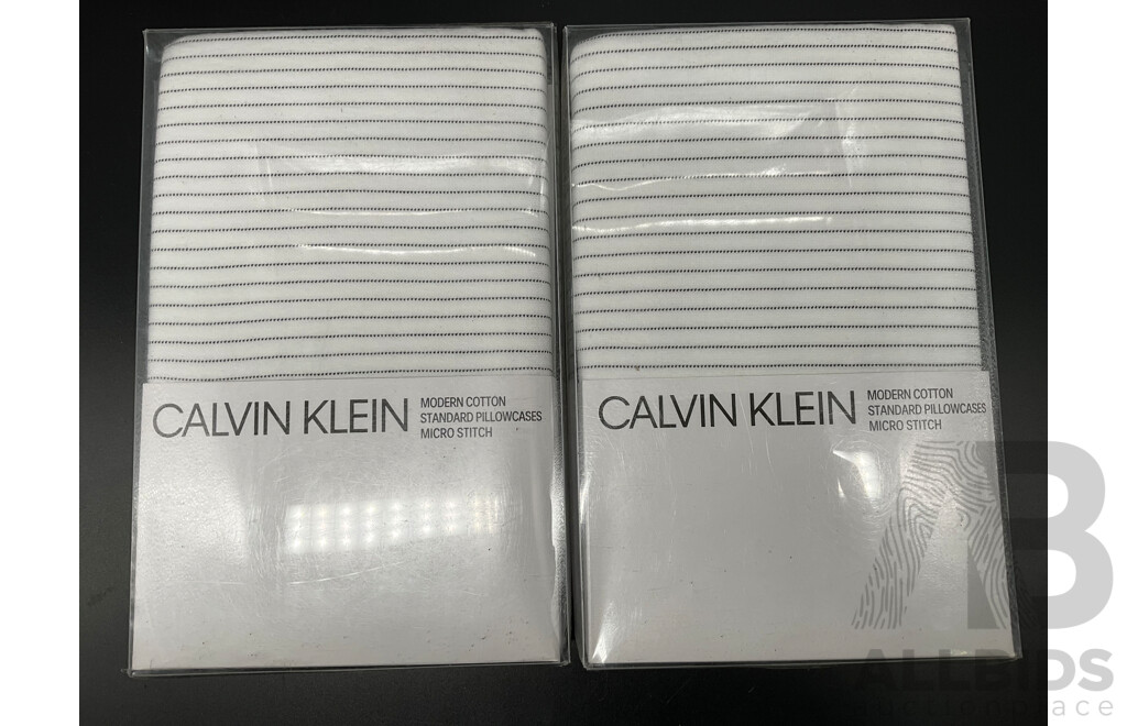 CALVIN KLEIN Standard Pillowcases - ORP $179 - Lot of 2