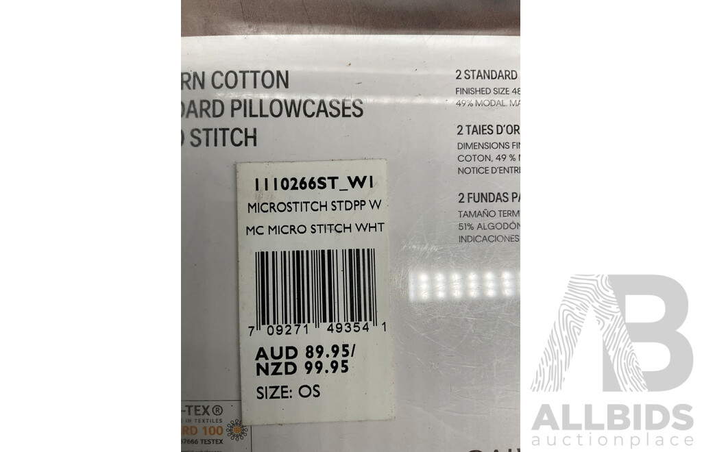 CALVIN KLEIN Standard Pillowcases - ORP $179 - Lot of 2