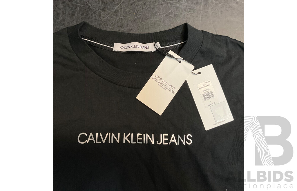 GANT Navy Sweater &  Villains of Virtue T-Shirt Size L for Men & Calvin Klein Jeans T-shirt Size L for Women - Lot of 3