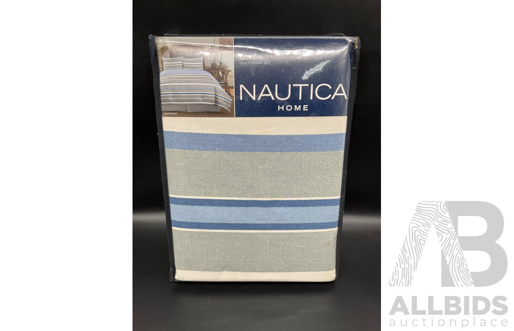 NAUTICA Home Queen Quilt Cover Set and European Pillowcase - ORP $210
