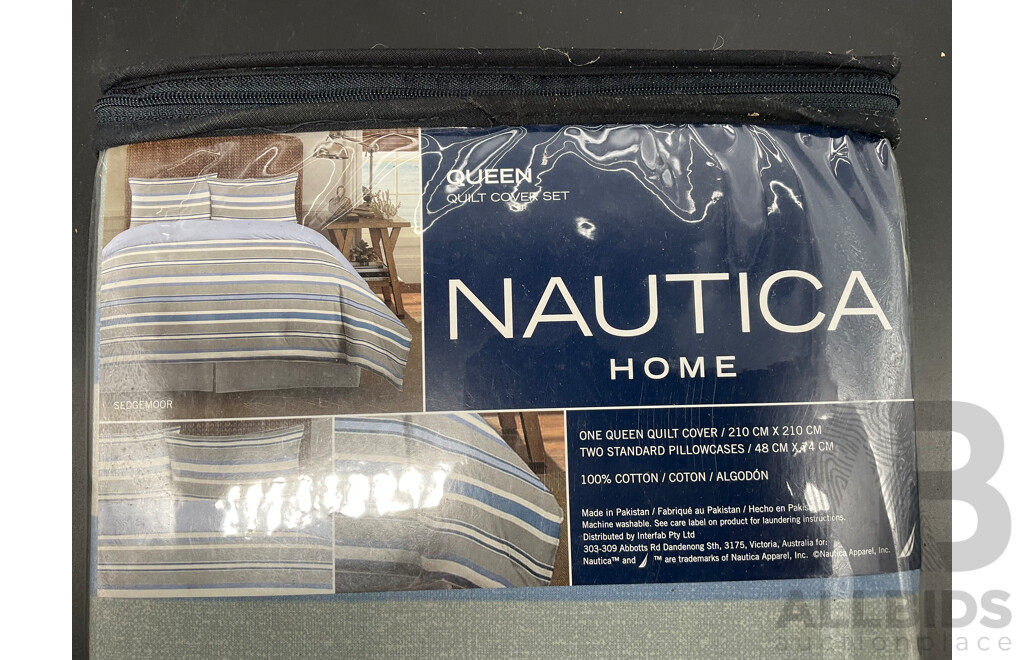 NAUTICA Home Queen Quilt Cover Set and European Pillowcase - ORP $210