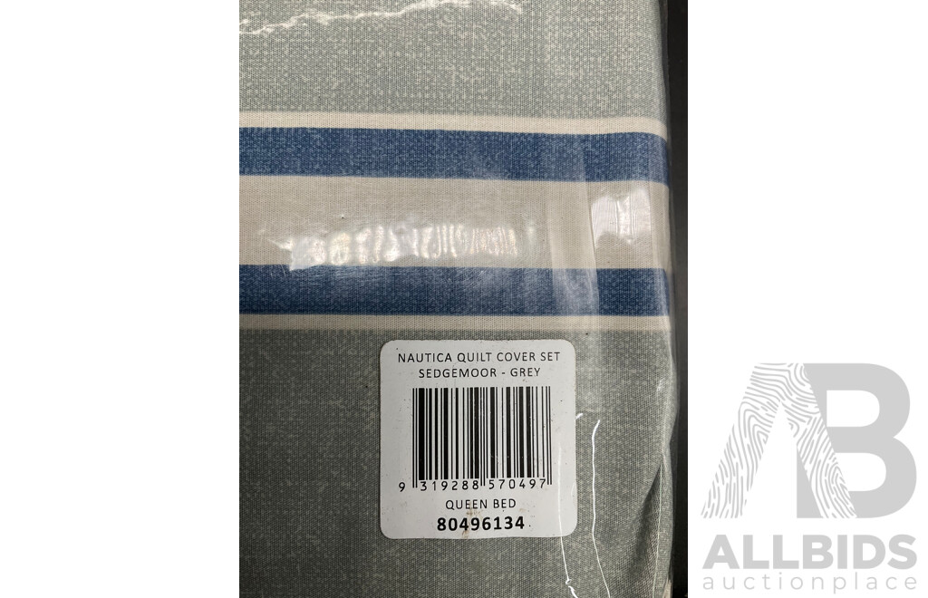 NAUTICA Home Queen Quilt Cover Set and European Pillowcase - ORP $210