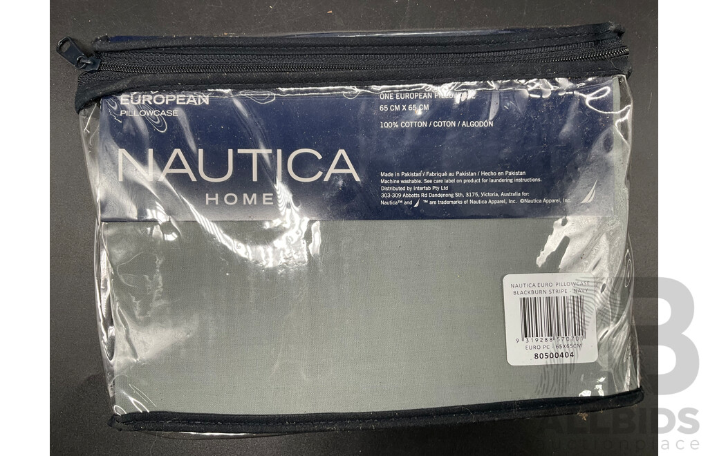 NAUTICA Home Queen Quilt Cover Set and European Pillowcase - ORP $210