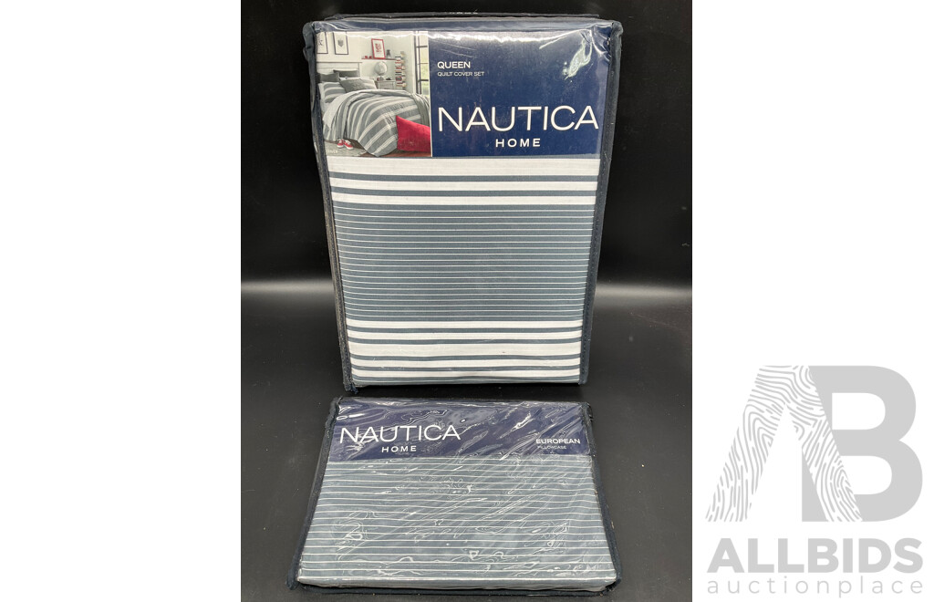 NAUTICA Home Queen Quilt Cover Set and European Pillowcase - ORP $210