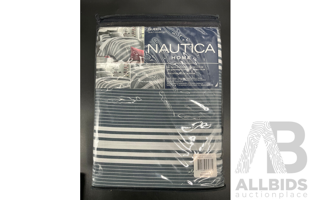 NAUTICA Home Queen Quilt Cover Set and European Pillowcase - ORP $210