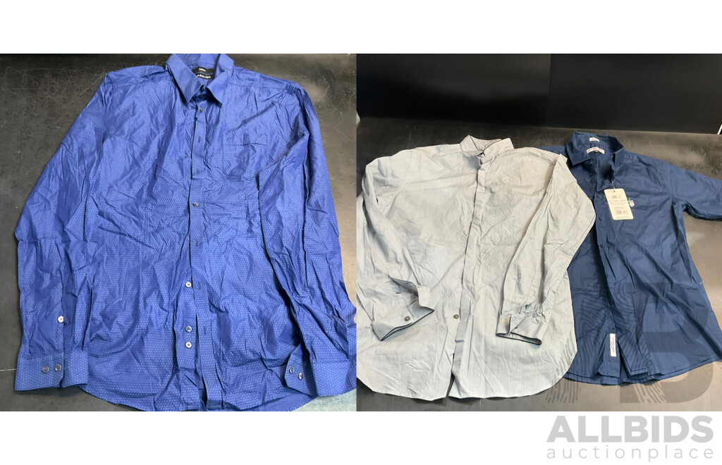 ARTHUR GALAN Size 3 Short Sleeve Shirt & U.S. POLO ASSN & Calibre Size L Long Sleeve Shirt  - Lot of 3