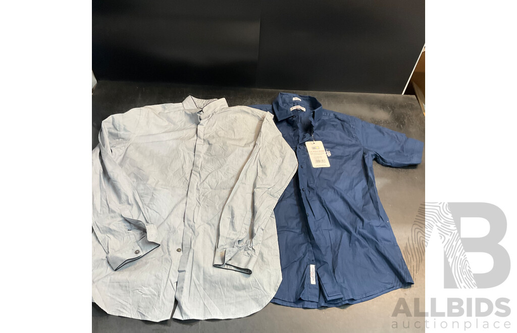 ARTHUR GALAN Size 3 Short Sleeve Shirt & U.S. POLO ASSN & Calibre Size L Long Sleeve Shirt  - Lot of 3