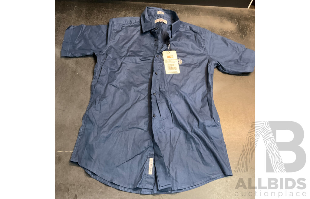 ARTHUR GALAN Size 3 Short Sleeve Shirt & U.S. POLO ASSN & Calibre Size L Long Sleeve Shirt  - Lot of 3