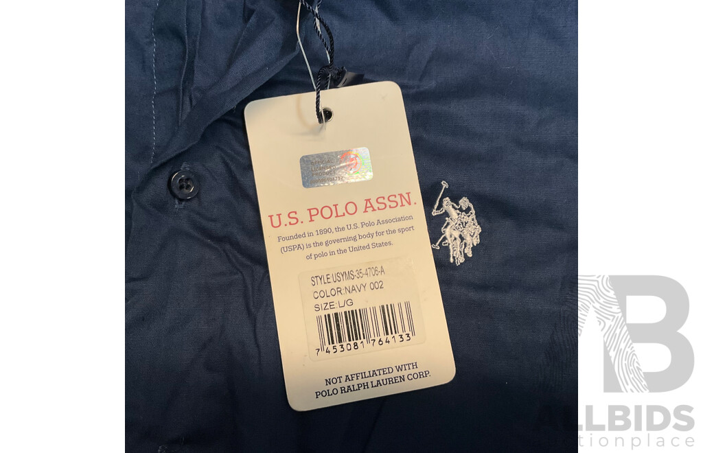 ARTHUR GALAN Size 3 Short Sleeve Shirt & U.S. POLO ASSN & Calibre Size L Long Sleeve Shirt  - Lot of 3
