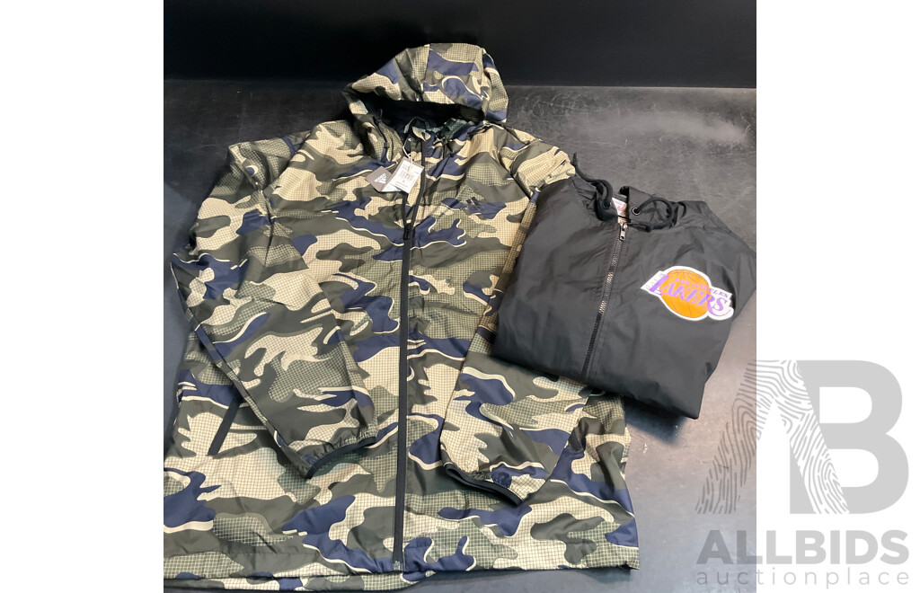 Adidas, Mitchell & Ness Lakers Jackets - Size L - Lot of 2