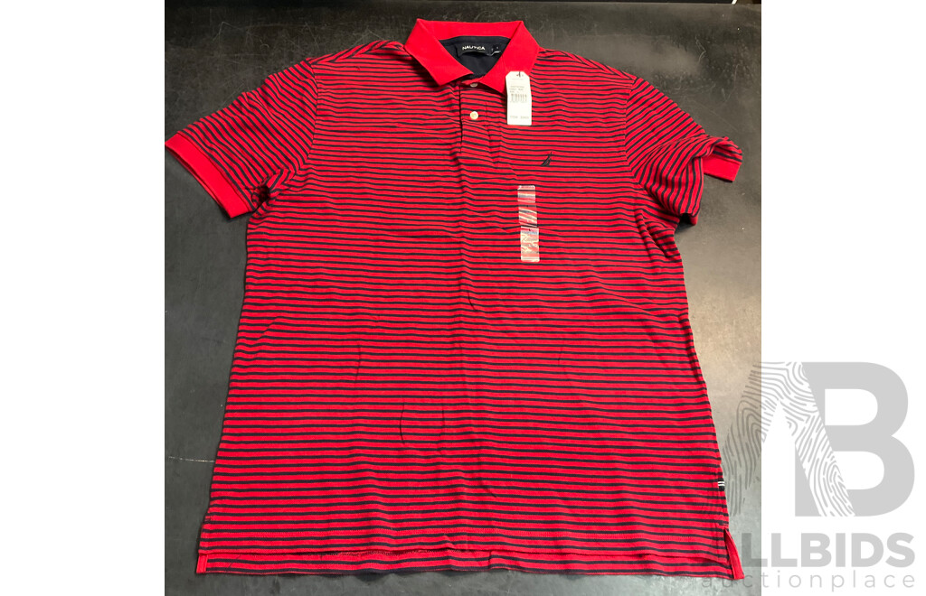 NAUTICA Size L Navy, Red, Blue POLO Shirts - Lot of 3