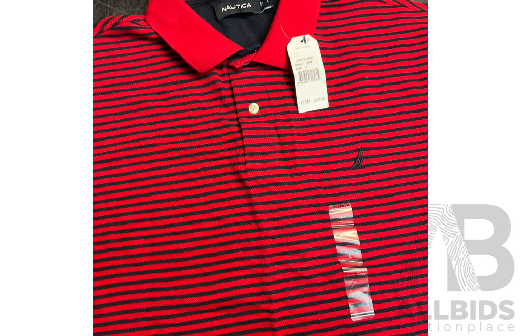 NAUTICA Size L Navy, Red, Blue POLO Shirts - Lot of 3