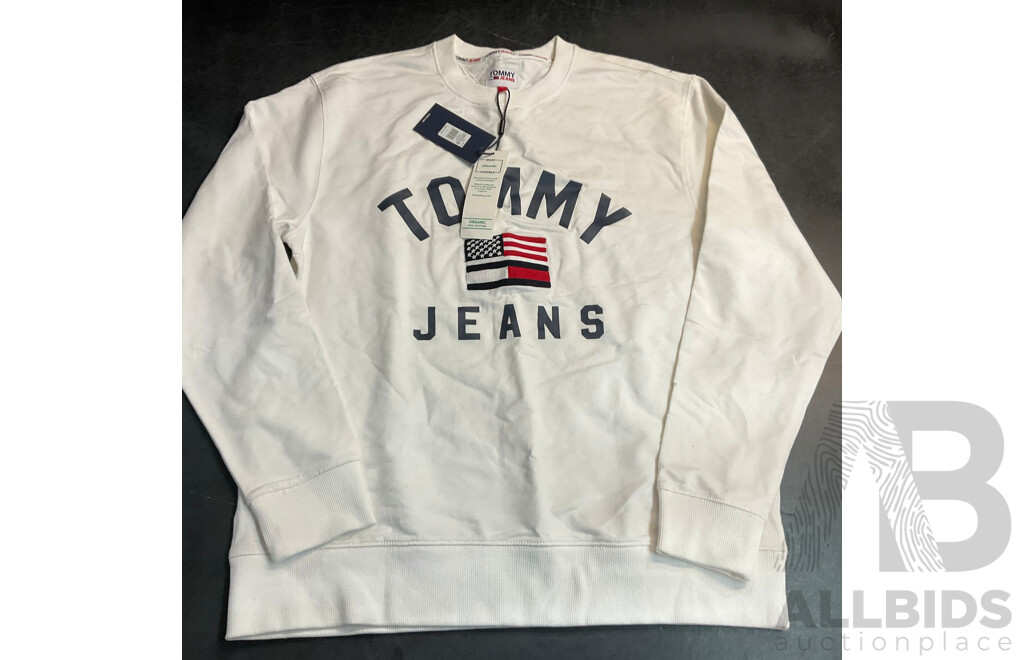 CALVIN KLEIN & TOMMY HIFILGER Tee, Long Sleeve Tee & Sweater - Size L - Lot of 5