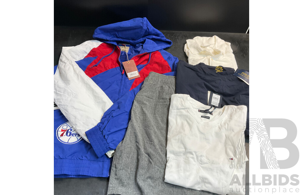 Mitchell & Ness Jacket & Assorted Tees & Shorts  Size 2 XL & 3 XL - Lot of 5