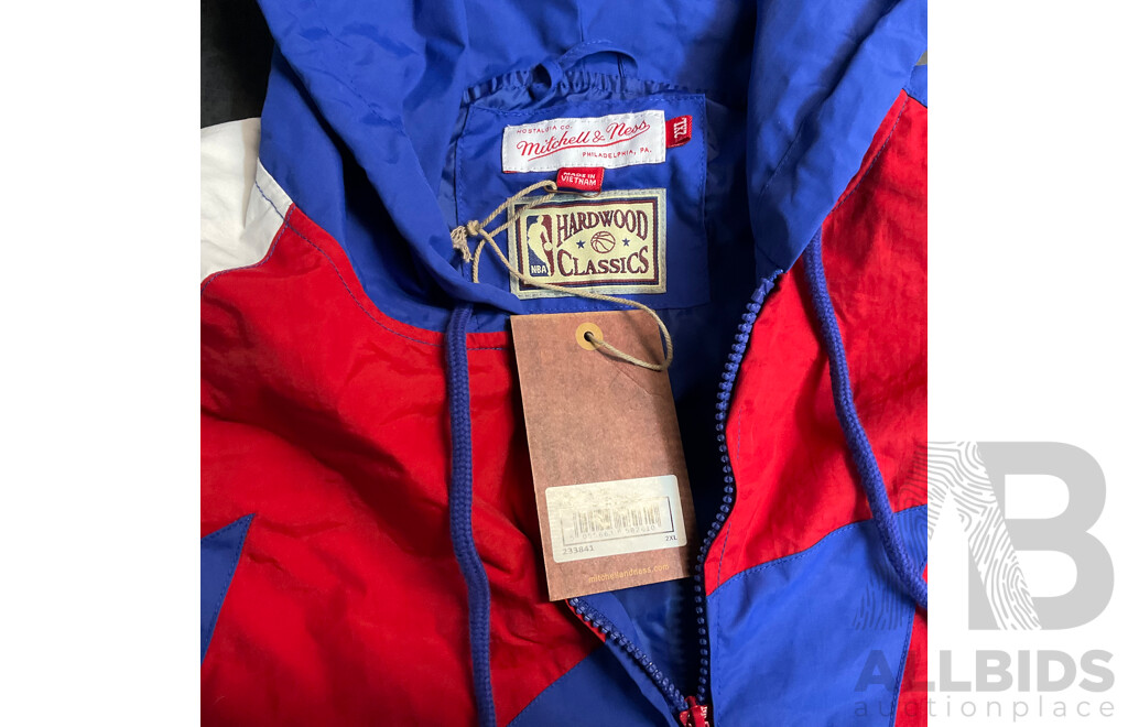 Mitchell & Ness Jacket & Assorted Tees & Shorts  Size 2 XL & 3 XL - Lot of 5