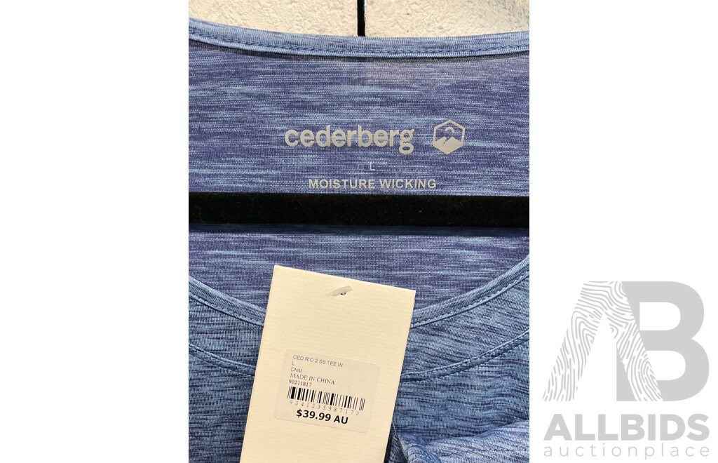 the NORTH FACE Women's Frist Trail Upf Button Shirt, the NORTH FACE Aphro Motn Short , CEDERBERT Tee, All Size Women's Large  - ORP $269.99 - Lot of 3
