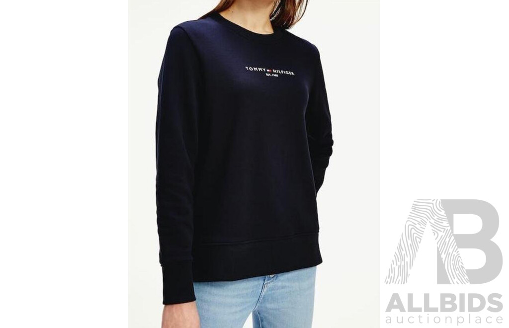 TOMMY HILFIGER Navy Sweatshirt and T-Shirt, All Size Women's Large  - ORP $259.99 - Lot of 2