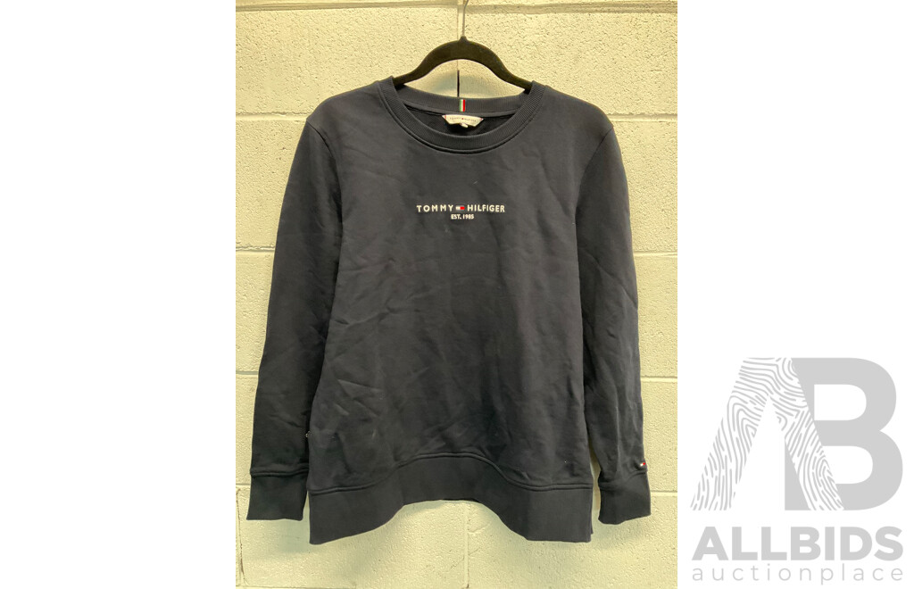 TOMMY HILFIGER Navy Sweatshirt and T-Shirt, All Size Women's Large  - ORP $259.99 - Lot of 2