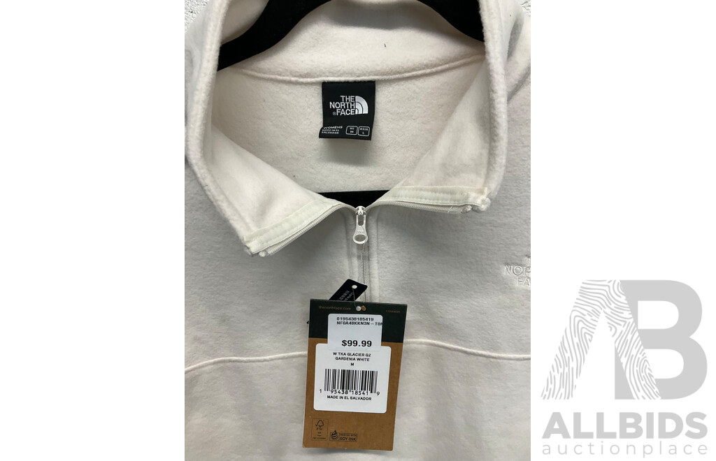 the NORTH FACE Glacier Gardenia Fleece Pullover, Tee and Shorts, All Size Women's Medium  - ORP $259.99 - Lot of 3