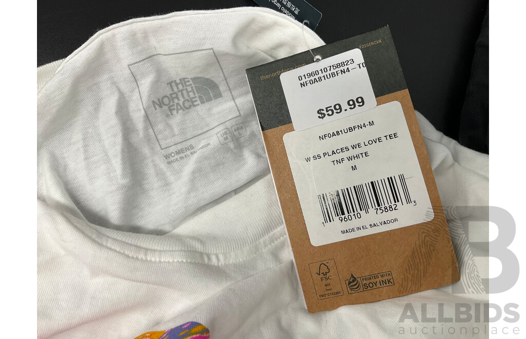 the NORTH FACE Glacier Gardenia Fleece Pullover, Tee and Shorts, All Size Women's Medium  - ORP $259.99 - Lot of 3
